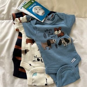 Lot of 3 Gerber Preemie Baby Boy Onesies NWT